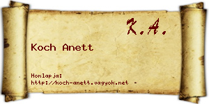 Koch Anett névjegykártya